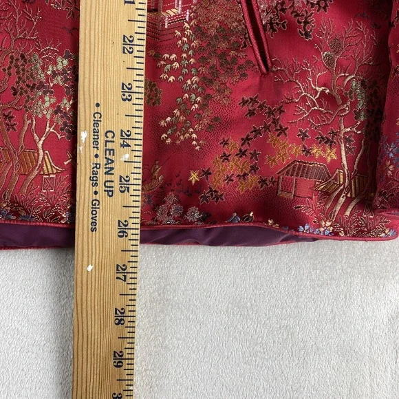 Kat Street Vintage Made in Hong Kong Chinese Asian Red Satin Jacket Women's XL - Picture 8 of 13